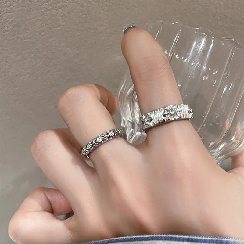 Men Accessories Drawing - Anillo Abierto de Metal Brillante para