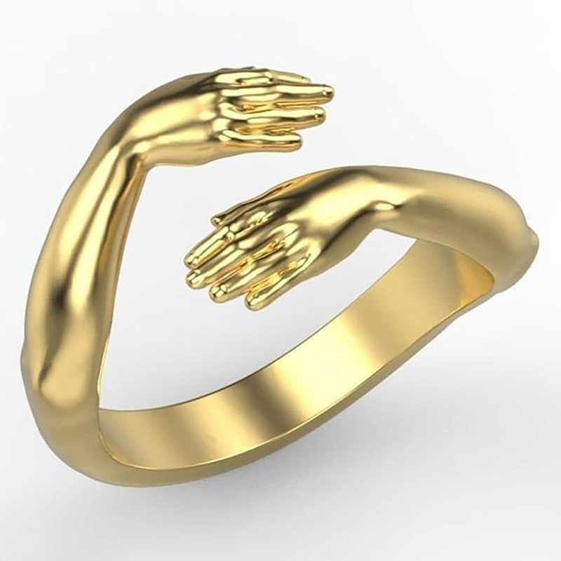 Men'S Accessories Hand Bands - Anillos abiertos Vintage Love Hugging Hands