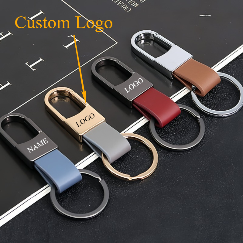 Men Accessories Logo - Llaveros de cuero de moda logotipo