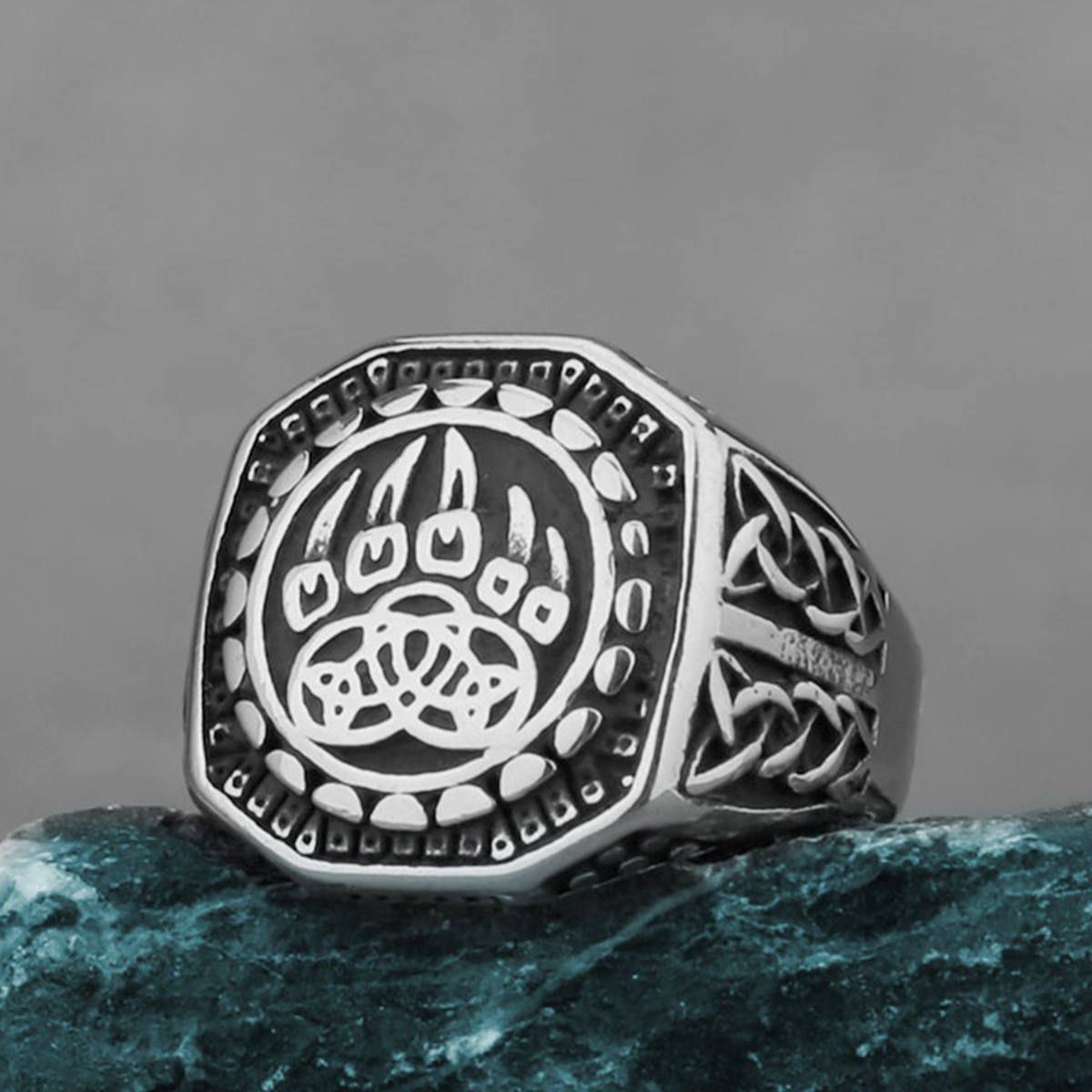 Men'S Accessories Hand Bands - Anillo de Acero Inoxidable con Diseño