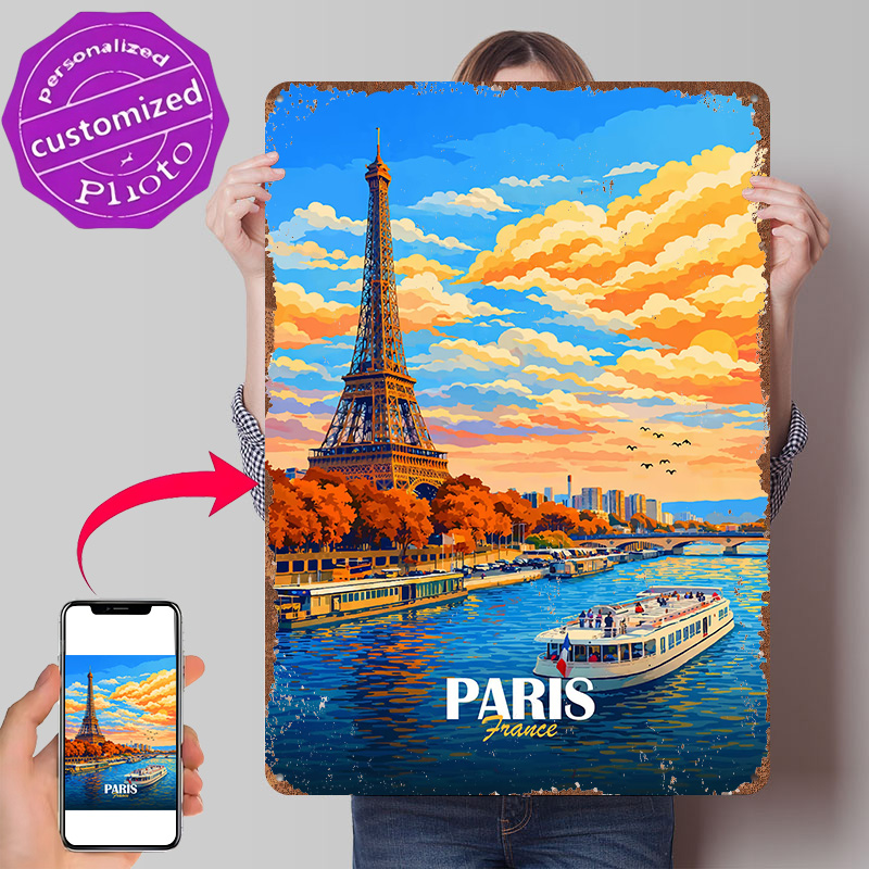 Men'S Accessories Paris - Póster de metal con textura 3D