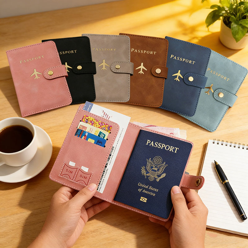 Men'S Accessories Essentials - Funda de cuero para pasaporte, estuche