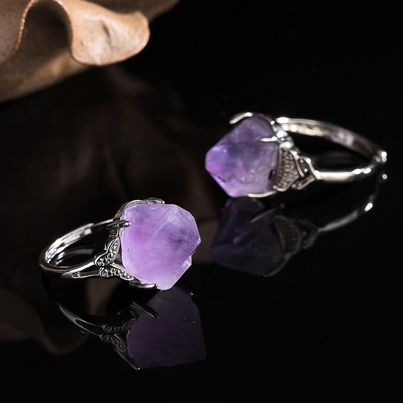 Anillo de amatista Natural tal - Men'S Accessories Hand Bands reseña y precio