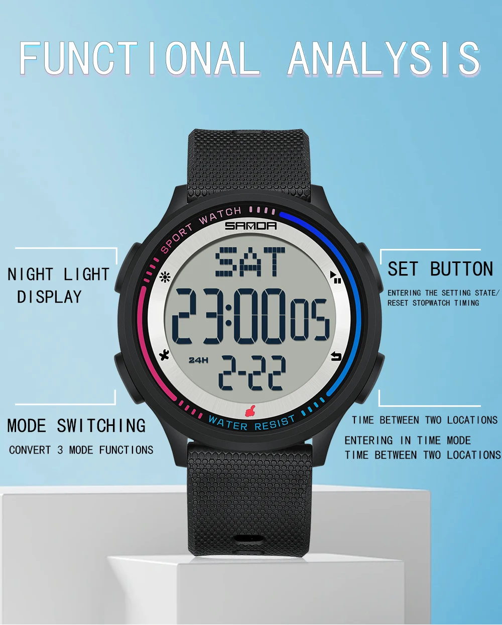 Sanda-Reloj de pulsera con ala - Men Accessories For Wrist reseña y precio