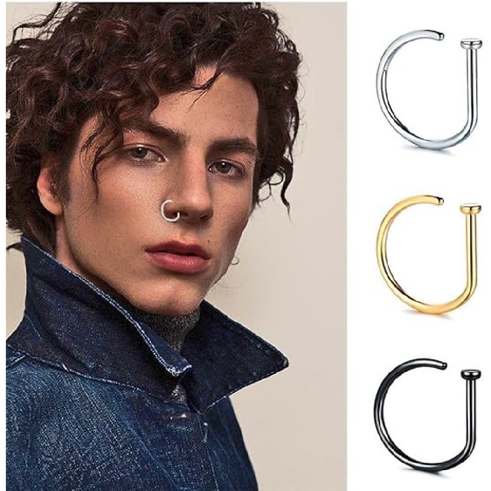 Paquete de 4 anillos de nariz  - Men Accessories Combo reseña y precio