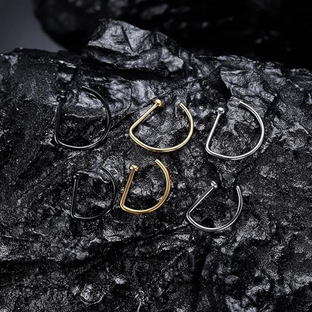 Paquete de 4 anillos de nariz  - Men Accessories Combo reseña y precio