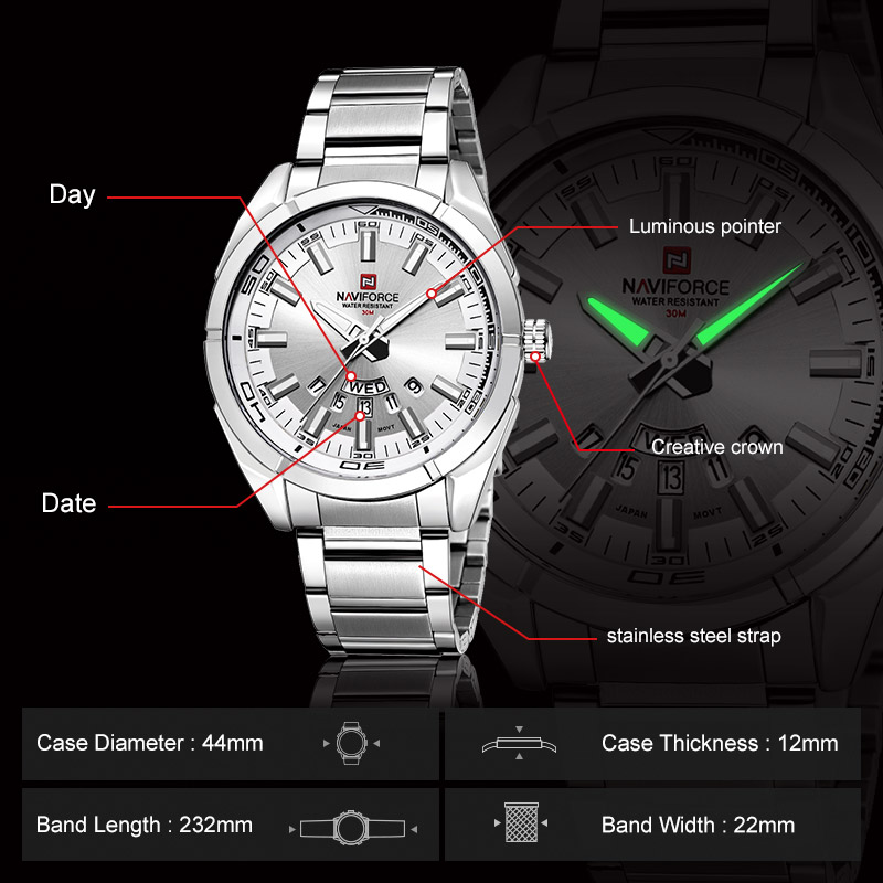 Relojes de marca NAVIFORCE par - Men Accessories For Wrist reseña y precio