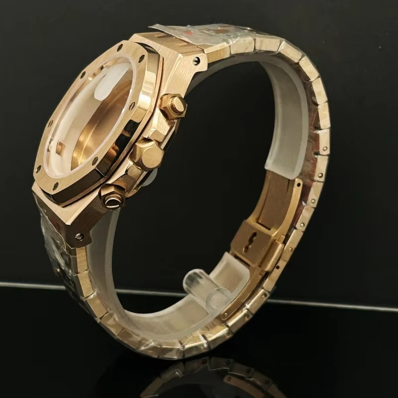 Reloj negro de oro rosa de 41m - Men Accessories Logo reseña y precio
